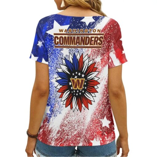 Washington Commanders V-neck Women T-shirt