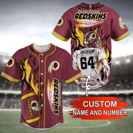 Washington Redskins Personalized Baseball Jersey BG46