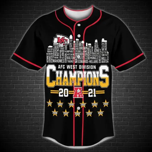 West Division Kansas City Chiefs Champions Baseball Jersey 528