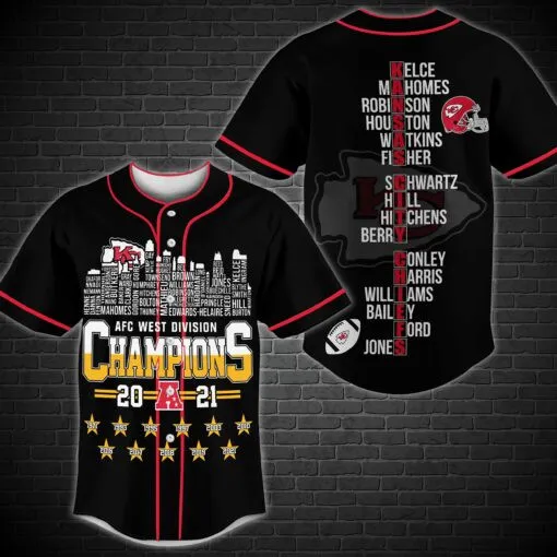 West Division Kansas City Chiefs Champions Baseball Jersey 528