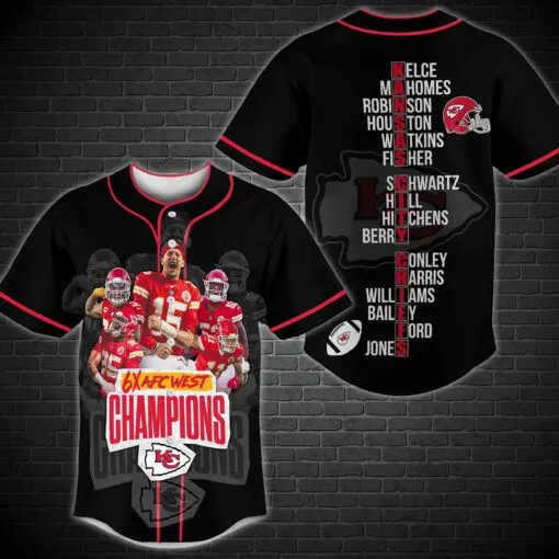 West Division Kansas City Chiefs Champions Baseball Jersey 529