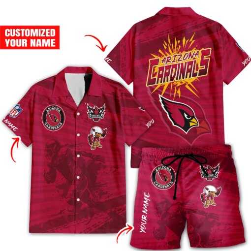 Arizona Cardinals Combo Hawaiian Shirt and Shorts HSAS0017