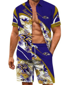 Baltimore Ravens Combo Hawaiian Shirt and Shorts AZBTHWSS000152