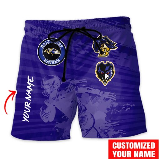 Baltimore Ravens Combo Hawaiian Shirt and Shorts HSAS0026