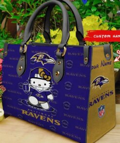 Baltimore Ravens Kitty Personalized Leather Hand Bag BBLTHB892