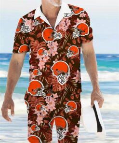 Cleveland Browns Combo Hawaiian Shirt and Shorts AZBTHWSS000085