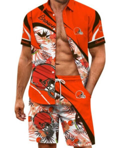Cleveland Browns Combo Hawaiian Shirt and Shorts AZBTHWSS000087