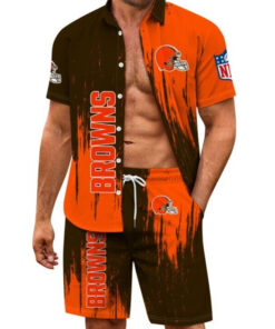 Cleveland Browns Combo Hawaiian Shirt and Shorts AZBTHWSS000089