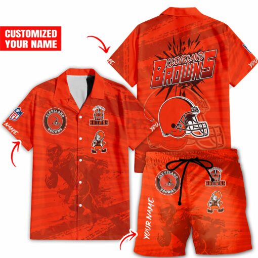 Cleveland Browns Combo Hawaiian Shirt and Shorts HSAS0021