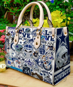 Dallas Cowboys Personalized Leather Hand Bag BBLTHB875