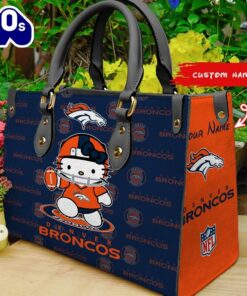 Denver Broncos Kitty Personalized Leather Hand Bag BBLTHB900