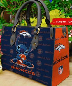 Denver Broncos Stitch Personalized Leather Hand Bag BBLTHB901