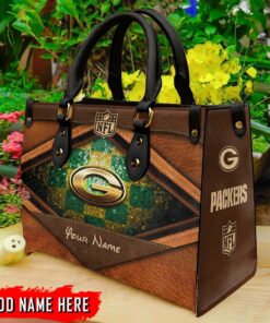 Green Bay Packers Personalized Leather Hand Bag BBLTHB867