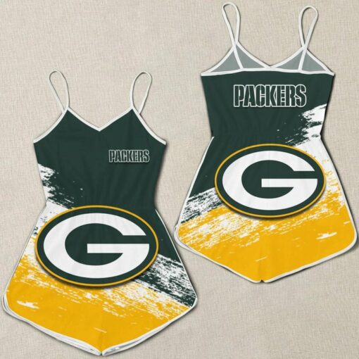 Green Bay Packers Women Romper Jumpsuit 3D Printed S040