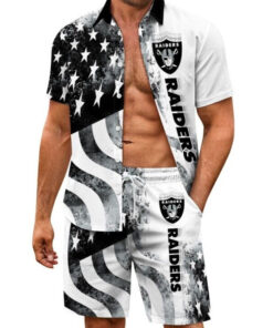 Las Vegas Raiders Combo Hawaiian Shirt and Shorts AZBTHWSS000070