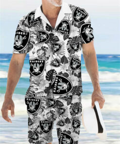 Las Vegas Raiders Combo Hawaiian Shirt and Shorts AZBTHWSS000072