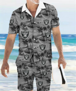 Las Vegas Raiders Combo Hawaiian Shirt and Shorts AZBTHWSS000076