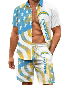 Los Angeles Chargers Combo Hawaiian Shirt and Shorts AZBTHWSS000047