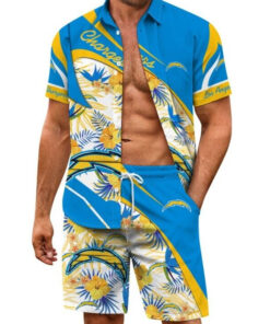 Los Angeles Chargers Combo Hawaiian Shirt and Shorts AZBTHWSS000053