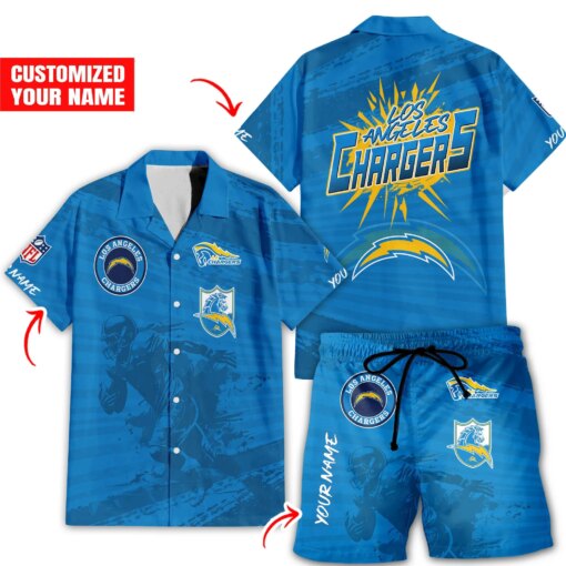 Los Angeles Chargers Combo Hawaiian Shirt and Shorts HSAS0001