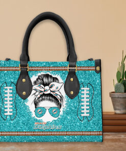 Miami Dolphins Personalized Leather Hand Bag BBLTHB738