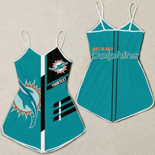 Miami Dolphins Women Romper Jumpsuit 3D Printed S013