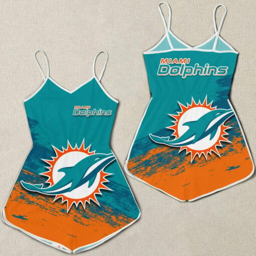 Miami Dolphins Women Romper Jumpsuit 3D Printed S014