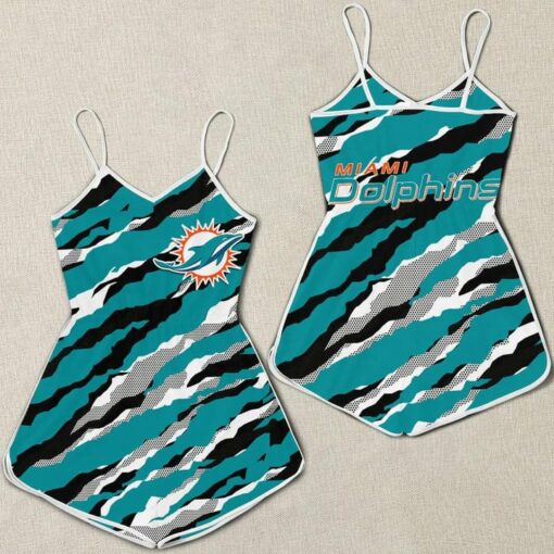 Miami Dolphins Women Romper Jumpsuit 3D Printed S015