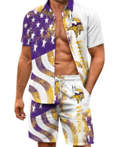 Minnesota Vikings Combo Hawaiian Shirt and Shorts AZBTHWSS000008