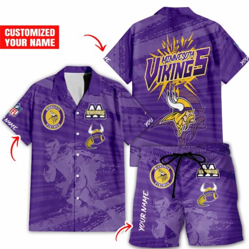 Minnesota Vikings Combo Hawaiian Shirt and Shorts HSAS0028