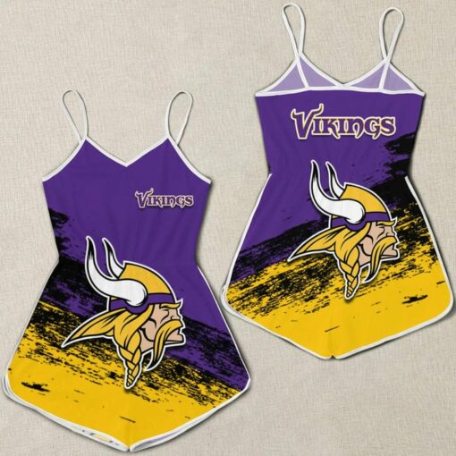 Minnesota Vikings Women Romper Jumpsuit 3D Printed S090