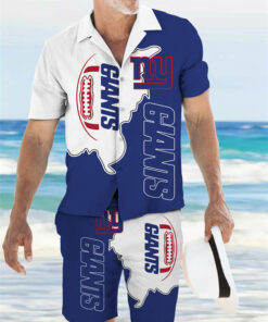 New York Giants Combo Hawaiian Shirt and Shorts AZBTHWSS000205