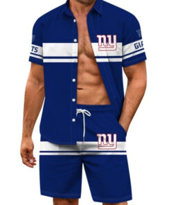 New York Giants Combo Hawaiian Shirt and Shorts AZBTHWSS000207