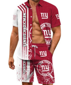 New York Giants Combo Hawaiian Shirt and Shorts AZBTHWSS000208