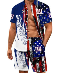 New York Giants Combo Hawaiian Shirt and Shorts AZBTHWSS000211