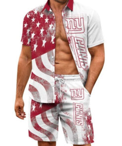 New York Giants Combo Hawaiian Shirt and Shorts AZBTHWSS000213