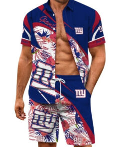 New York Giants Combo Hawaiian Shirt and Shorts AZBTHWSS000214