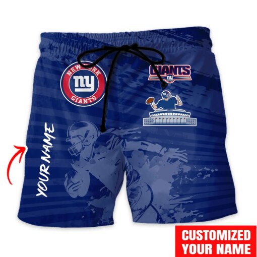 New York Giants Combo Hawaiian Shirt and Shorts HSAS0029