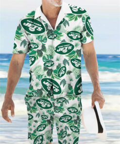 New York Jets Combo Hawaiian Shirt and Shorts AZBTHWSS000194