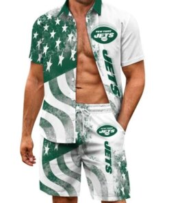 New York Jets Combo Hawaiian Shirt and Shorts AZBTHWSS000200