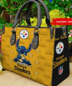 Pittsburgh Steelers Stitch Personalized Leather Hand Bag BBLTHB878