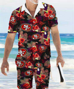 San Francisco 49ers Combo Hawaiian Shirt and Shorts AZBTHWSS000034