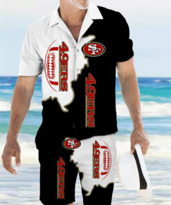 San Francisco 49ers Combo Hawaiian Shirt and Shorts AZBTHWSS000035