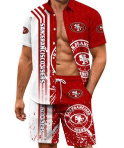 San Francisco 49ers Combo Hawaiian Shirt and Shorts AZBTHWSS000040