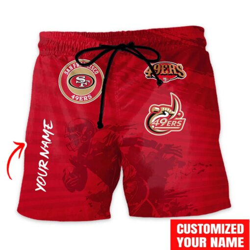 San Francisco 49ers Combo Hawaiian Shirt and Shorts HSAS0005