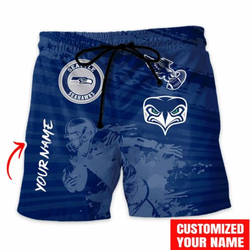 Seattle Seahawks Combo Hawaiian Shirt and Shorts HSAS0010