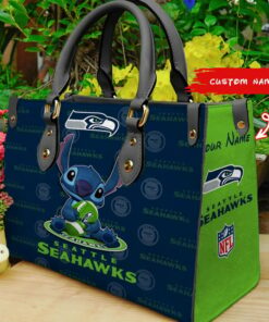 Seattle Seahawks Stitch Personalized Leather Hand Bag BBLTHB881