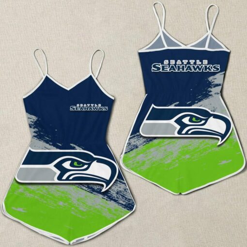 Seattle Seahawks Women Romper Jumpsuit 3D Printed S095